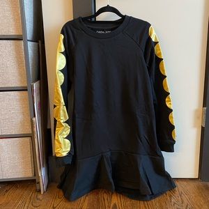 Cynthia Rowley black and gold long sleeve dress